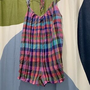 Urban outfitters plaid romper- M
